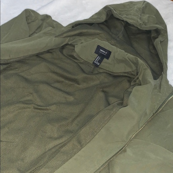 Olive Forever 21 Hooded Pull Ring Jacket - Picture 13 of 14